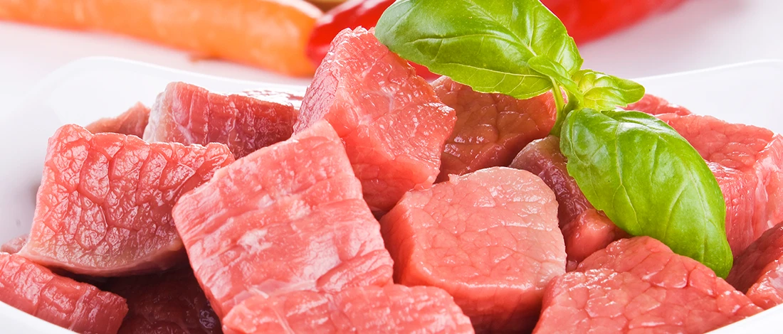 A close up image of stew meat