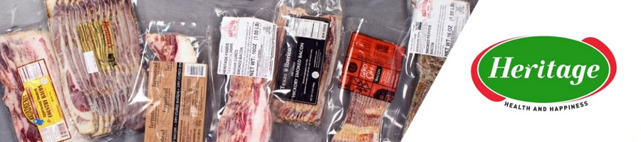Heritage foods logo and meat products