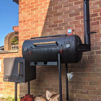 offset smoker outdoors