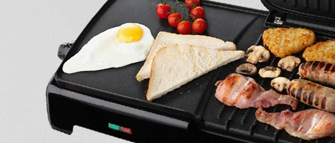 A closeup for George Forman grill & griddle