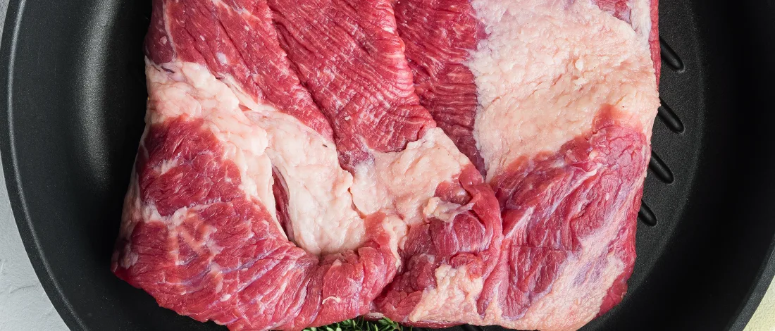 Brisket mean on a pan