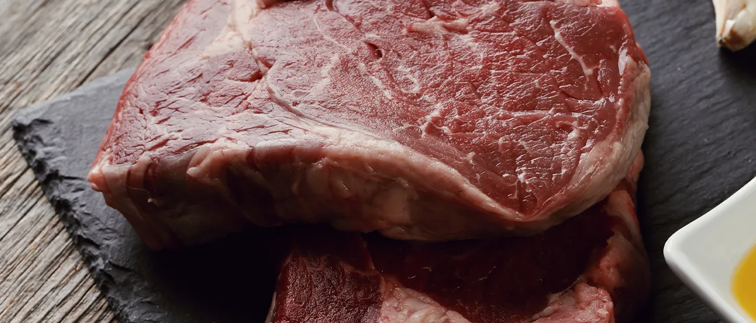 Petite sirloin steak on top of each other