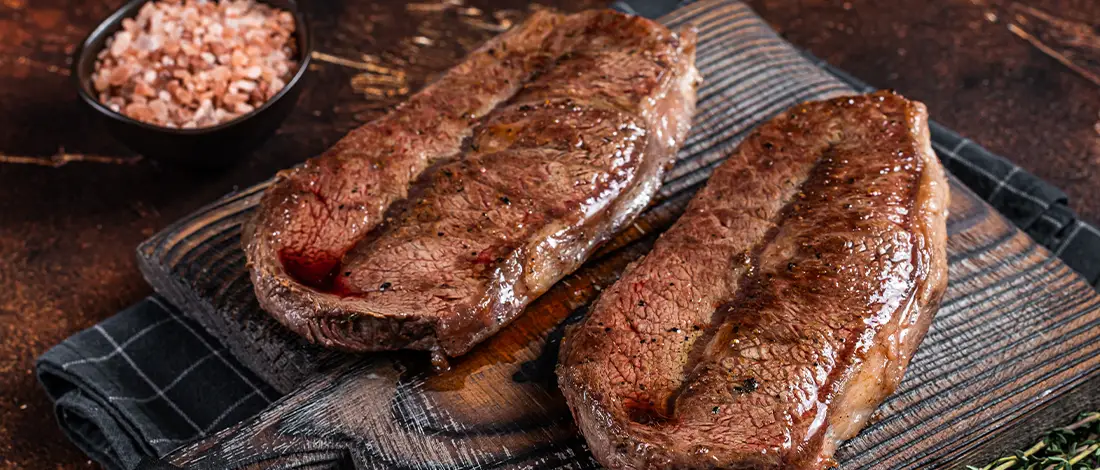 Freshly cooked top blade steak