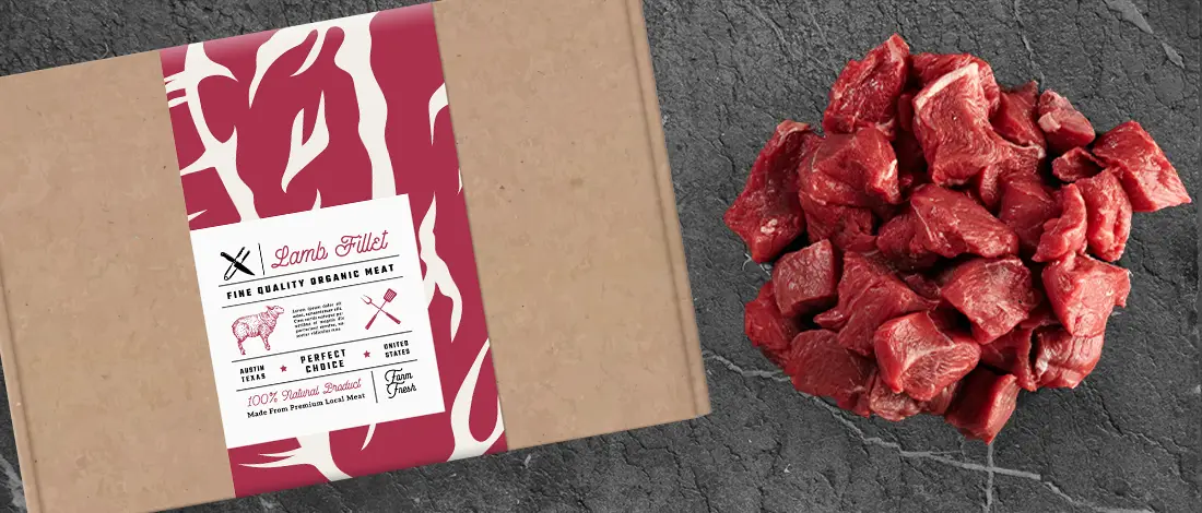 Packaged meat, chopped off meat