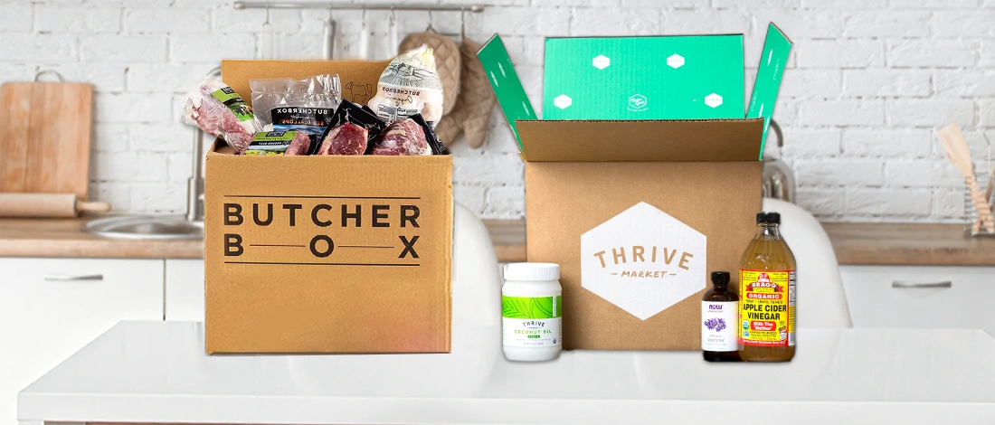 Two boxes of food delivery product