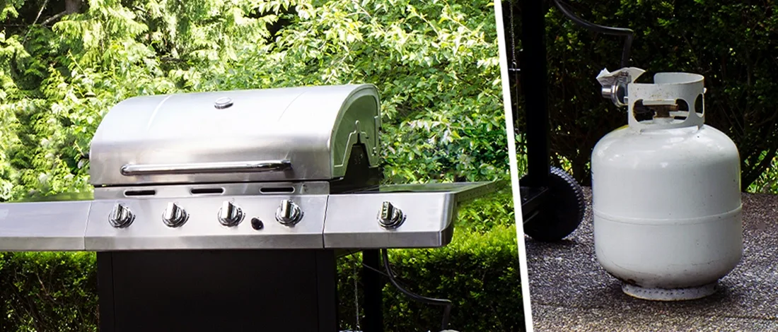 Gas grill with propane gas