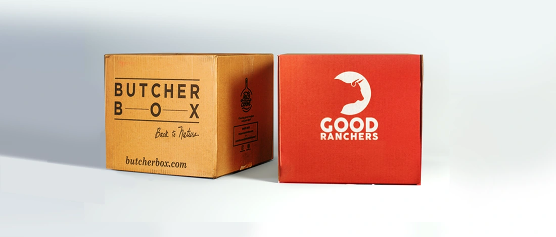 Two delivery boxes of different brands