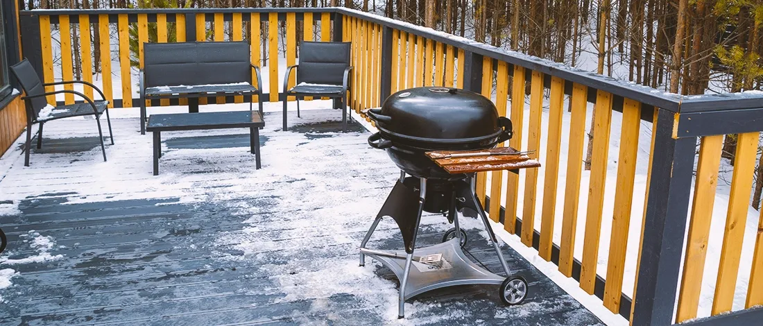 Barbecue smoker outside