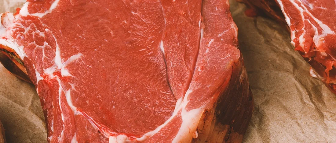 Close up shot of raw red meat