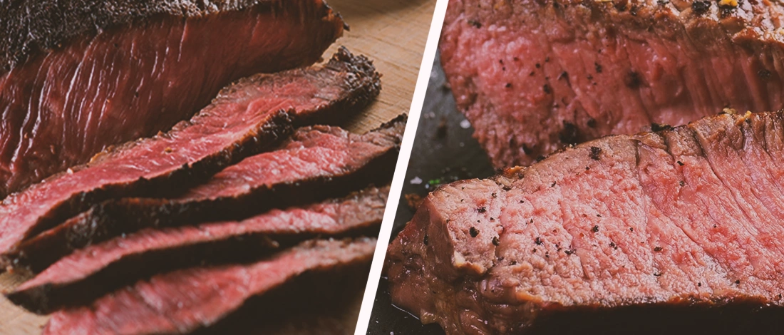 Black angus and Prime meat side by side