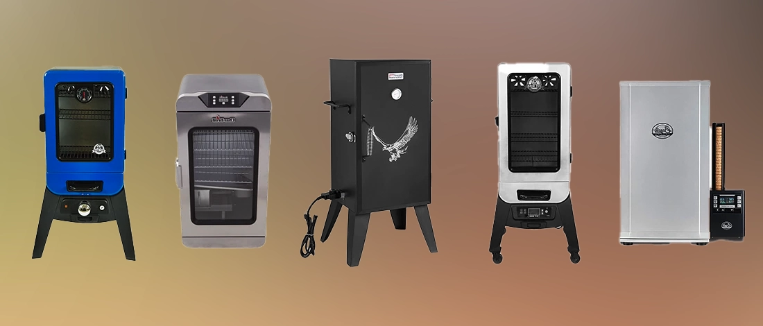 Five different electric smoker grills