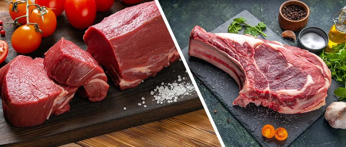 A comparison of cow meat and bull meat