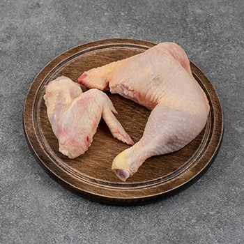 Raw chicken slices on a plate
