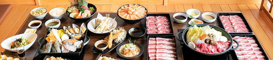 A table filled with different choices of food