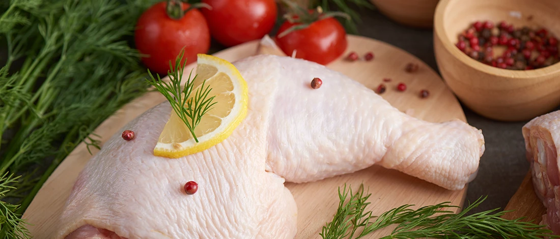 A close up image of low-potassium chicken meat