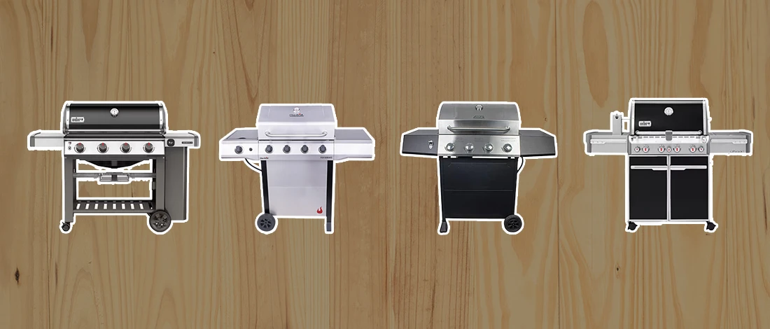 A line up image of best 4-burner gas grills