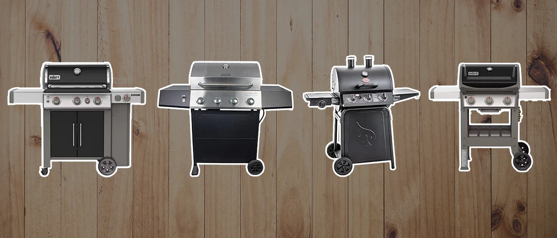 A line up image of best gas grills