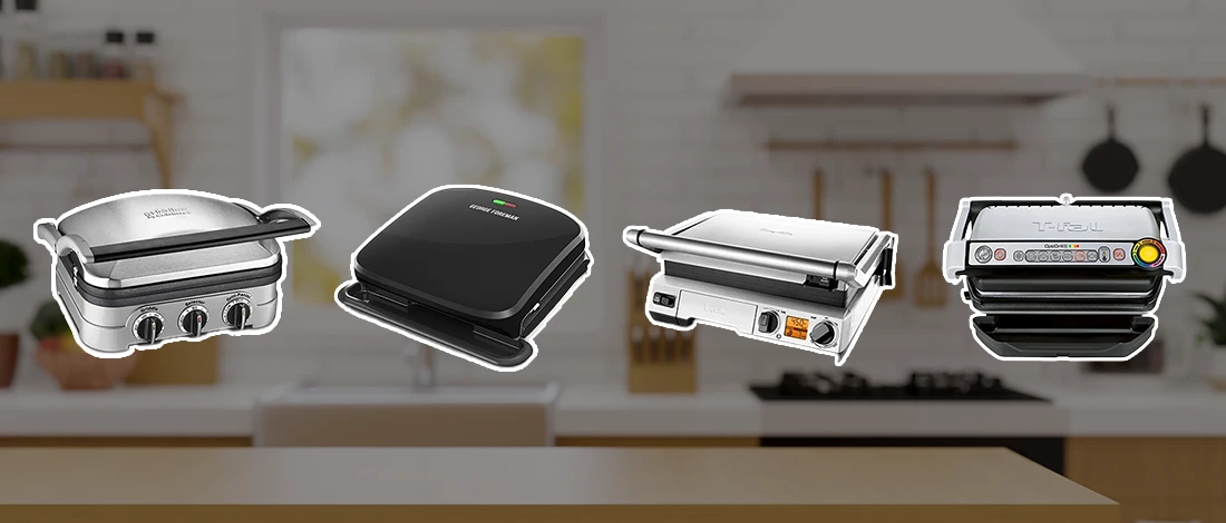 A line up image of best grills with removable plates