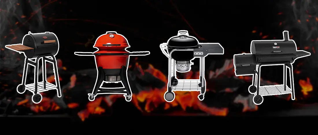 A line up image of best charcoal grills under $500