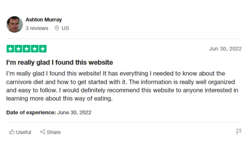 Carnivore style Testimonial 02