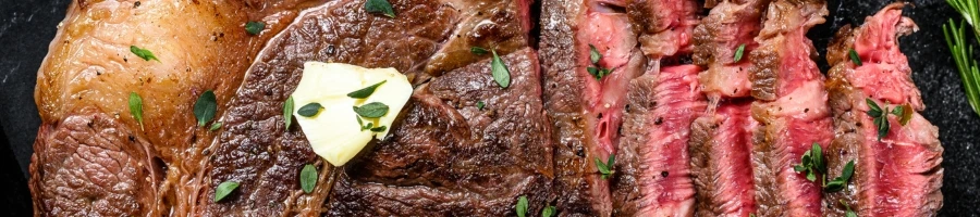 A delicious steak with herbed butter