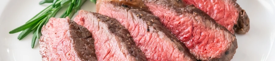 Sliced juicy steak